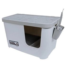 Moderna Casetta Gri Beyaz 75.7x45x45 cm Kapalı Kedi Tuvaleti