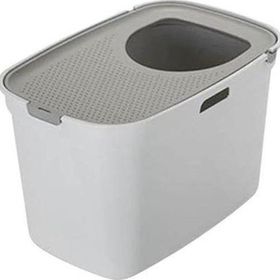 Moderna Top Cat Üstten Girişli Kapalı Açık Gri Gri 59 cm Kedi Tuvaleti