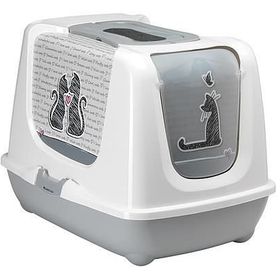 Moderna Trendy 50 cm Love Desenli Kapalı Kedi Tuvaleti