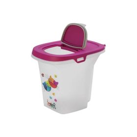 Moderna Trendy Friends 26.5x21.5x27.5 cm 6 lt Fuşya Kedi ve Köpek Plastik Mama Saklama Kabı