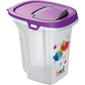 Moderna Trendy Friends 26.5x21.5x27.5 cm 6 lt Fuşya Kedi ve Köpek Plastik Mama Saklama Kabı