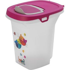 Moderna Trendy Friends 26.5x21.5x27.5 cm 6 lt Fuşya Kedi ve Köpek Plastik Mama Saklama Kabı
