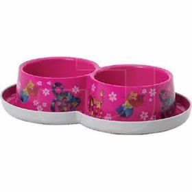 Moderna Trendy Friends Fuşya 2x350 ml Kedi ve Köpek Mama ve Su Kabı