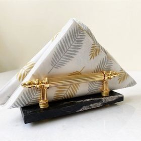 Modestmar Doğal Siyah Mermer Gold Peçetelik