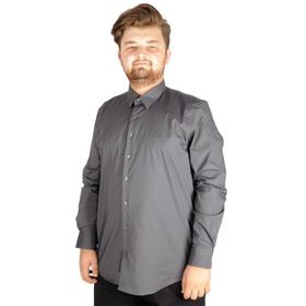 ModeXL Büyük Beden Klasik Likralı 20351 Füme Erkek Gömlek