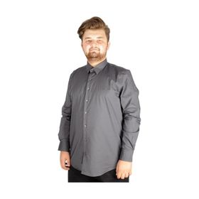 ModeXL Büyük Beden Klasik Likralı 20351 Füme Erkek Gömlek