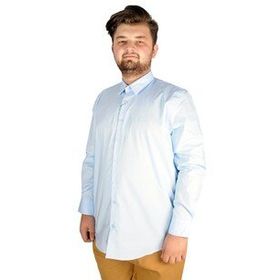ModeXL Büyük Beden Klasik Likralı 20351 Mavi Erkek Gömlek