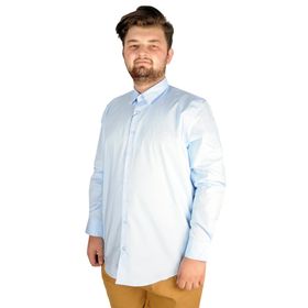 ModeXL Büyük Beden Klasik Likralı 20351 Mavi Erkek Gömlek