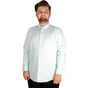 ModeXL Büyük Beden Klasik Likralı 20351 Mint Erkek Gömlek