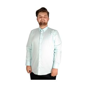 ModeXL Büyük Beden Klasik Likralı 20351 Mint Erkek Gömlek