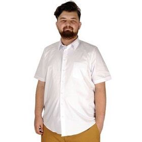 ModeXL Büyük Beden Klasik Likralı 20352 Beyaz Erkek Gömlek