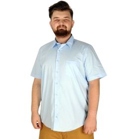 ModeXL Büyük Beden Klasik Likralı 20352 Mavi Erkek Gömlek