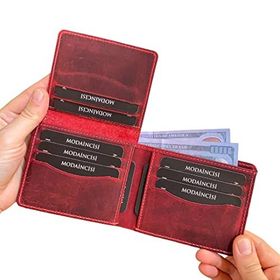 Modica Cosmos Hakiki Deri Pisotlu Kırmızı Erkek Cüzdan