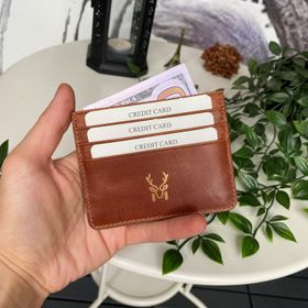 Modica Ducal Hakiki Deri Ultra İnce Minimalist Kredi Kartı Kılıfı Slim Kart Koruyucu Ön Unisex Kartlık