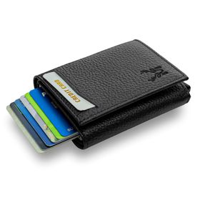 Modica Pescol Siyah Hakiki Deri Rfid Korumalı Mekanizmalı Cüzdan