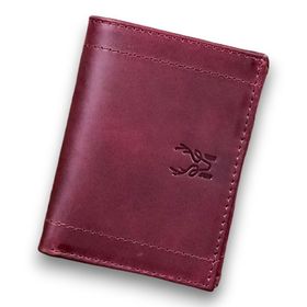 Modica Ravenna Hakiki Deri Kimlik Bölmeli Minimalist Slim Bordo Erkek Cüzdan