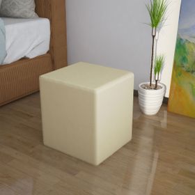 Modilayn ARD-700 Kare Krem Ahşap Puf