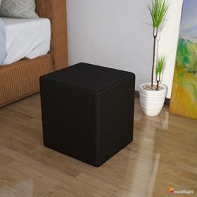 Modilayn ARD-702 Kare Siyah Ahşap Puf