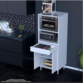 Modilayn Birce Lina L-65x162,4 cm Çekmeceli Kapaklı Mutfak Dolabı