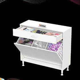 Modilayn Emir 95x88x32.5 CM 3 Raf 4 Bölmeli Çok Amaçlı Dolap