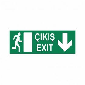 Modülerteknik Çıkış Exit Aşağı 10x25 cm Uyarı Levhası
