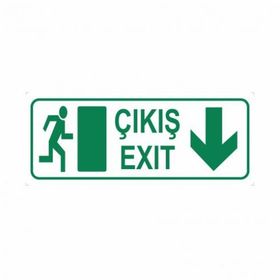 Modülerteknik Çıkış Exit Aşağı 10x25 cm Uyarı Levhası