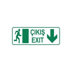 Modülerteknik Çıkış Exit Aşağı 10x25 cm Uyarı Levhası