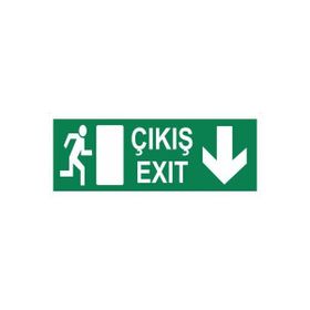 Modülerteknik Çıkış Exit Aşağı 10x25 cm Uyarı Levhası