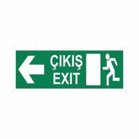 Modülerteknik Çıkış Exit Sol 10x25 cm Uyarı Levhası