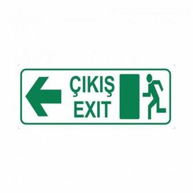 Modülerteknik Çıkış Exit Sol 10x25 cm Uyarı Levhası