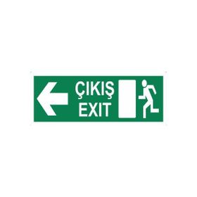 Modülerteknik Çıkış Exit Sol 10x25 cm Uyarı Levhası