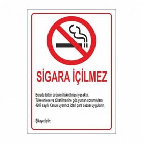 Modülerteknik Sigara İçmek Yasaktır 25x35 cm Uyarı Levhası