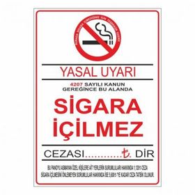 Modülerteknik Sigara İçmek Yasaktır 25x35 cm Uyarı Levhası