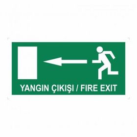 Modülerteknik Yangın Çıkışı Fire Exit Sol 10x25 cm Uyarı Levhası