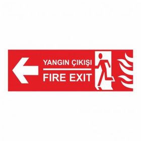 Modülerteknik Yangın Çıkışı Fire Exit Sol 10x25 cm Uyarı Levhası