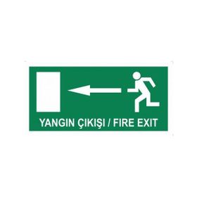 Modülerteknik Yangın Çıkışı Fire Exit Sol 10x25 cm Uyarı Levhası