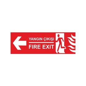 Modülerteknik Yangın Çıkışı Fire Exit Sol 10x25 cm Uyarı Levhası