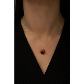 Moj Moj 925 Ayar Gümüş Rose Altın Kaplama Damla Kolye