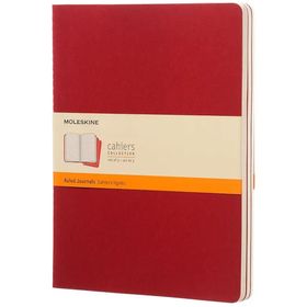 Moleskine CH121 Cahier Kırmızı Çizgili 3'lü Defter
