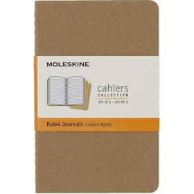 Moleskine Chaier Çizgili Cep Boy 9x14 cm 64 Sayfa Kraft 3'lü Günlük Defter
