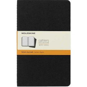Moleskine Chaier Çizgili L Boy 13x21 cm 80 Sayfa Siyah 3'lü Günlük Defter
