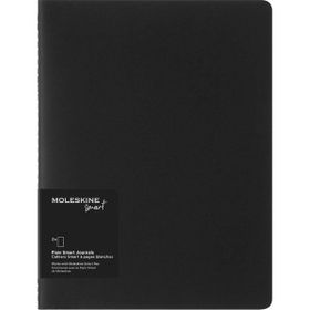 Moleskine Dijital Kayık Seti Kalem ile Uyumlu Karton Kapak Ekstra Geniş Format Beyaz Sayfalı 2'li 19x25 cm Siyah 120 Sayfa Smart Cahier Dergileri