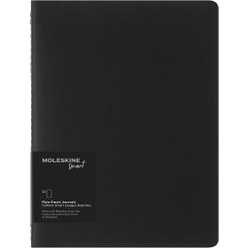 Moleskine Dijital Kayık Seti Kalem ile Uyumlu Karton Kapak Ekstra Geniş Format Beyaz Sayfalı 2'li 19x25 cm Siyah 120 Sayfa Smart Cahier Dergileri