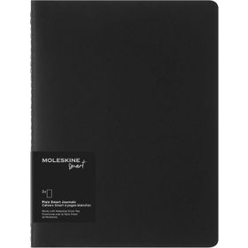 Moleskine Dijital Kayık Seti Kalem ile Uyumlu Karton Kapak Ekstra Geniş Format Beyaz Sayfalı 2'li 19x25 cm Siyah 120 Sayfa Smart Cahier Dergileri