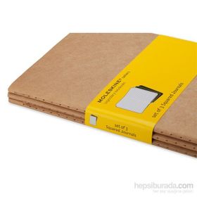 Moleskine QP417 Cahier Kraft Kareli 3'lü Defter