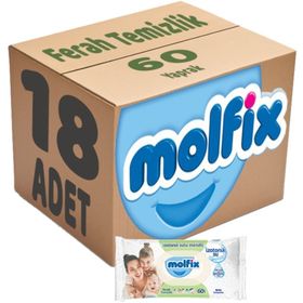 Molfix 18x60 Adet İzotonik Sulu Ferah Temizlik Islak Havlu Mendil