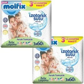 Molfix 6x60 Adet İzotonik Sulu Ferah Temizlik Islak Havlu Mendil