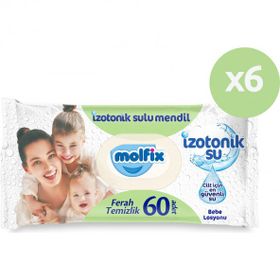 Molfix 6x60 Adet İzotonik Sulu Ferah Temizlik Islak Havlu Mendil