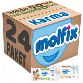 Molfix Ferah Temizlik 12x60 Yeni Doğan 12x60 Karma 24'li Set Islak Mendil