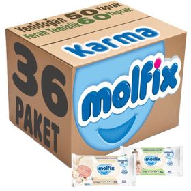 Molfix Ferah Temizlik 18x60 + Yenidoğan 18x50 Karma Set 36 Paket Islak Mendil